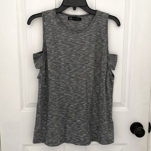 JET John Eshaya Women Marled Heather Gray Cut Out Active Tank Sleeveless Top